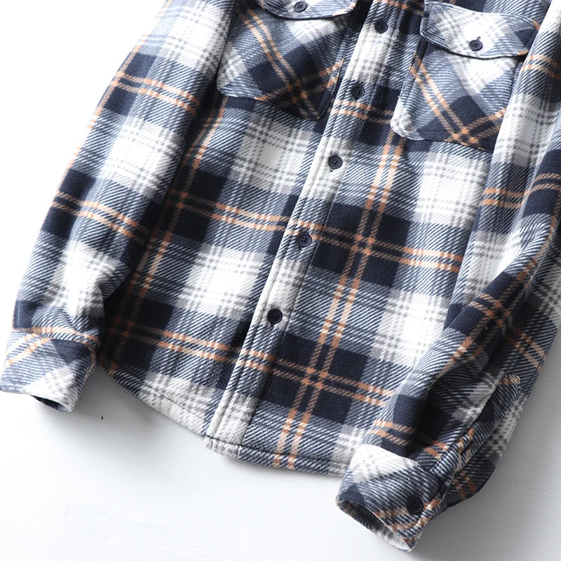 Jaqueta Camisa Masculina Flanela Xadrez Forrada Lã Sherpa