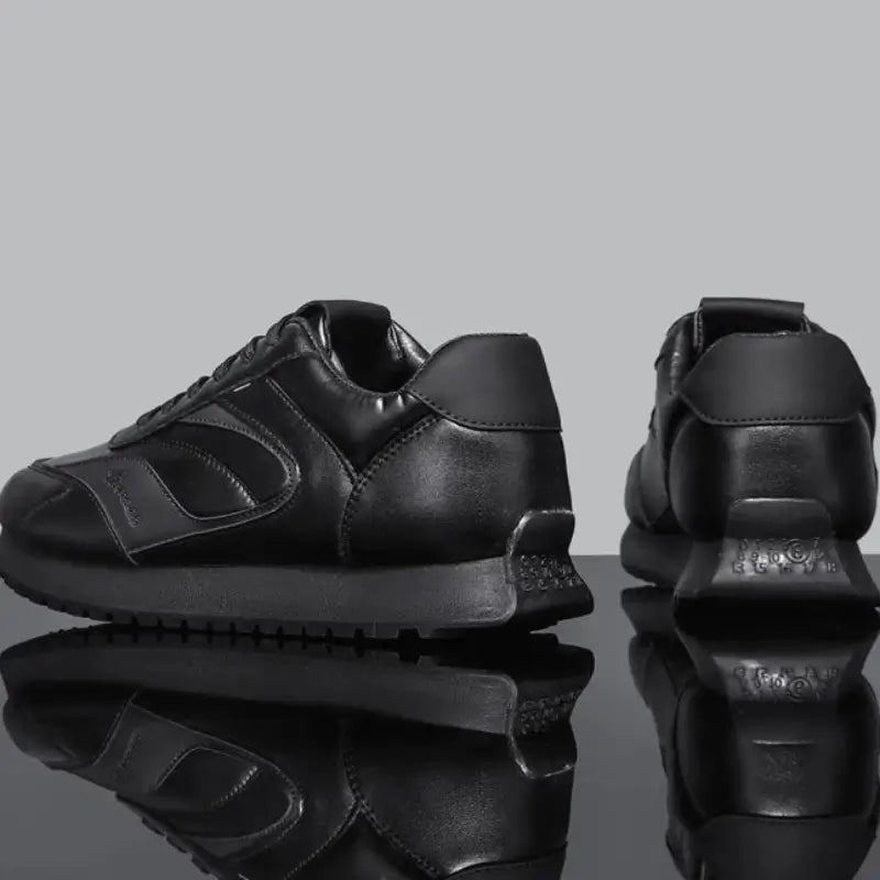 Tênis Plataforma Esportivo de Couro Elite Legacy Preto