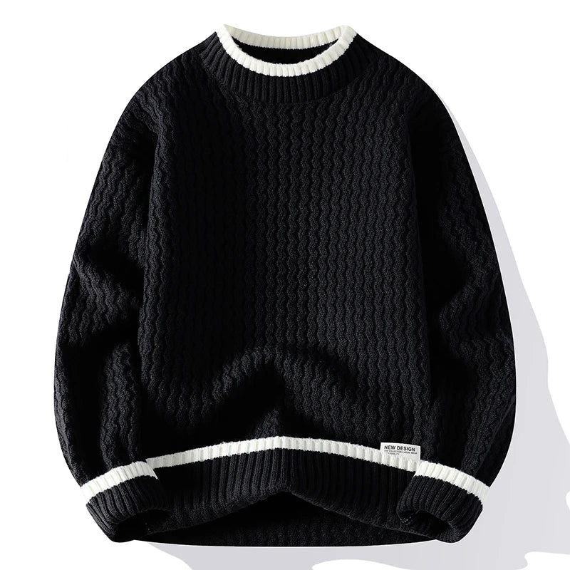 Blusa de Frio Masculina de Tricô Grosso Texturizado