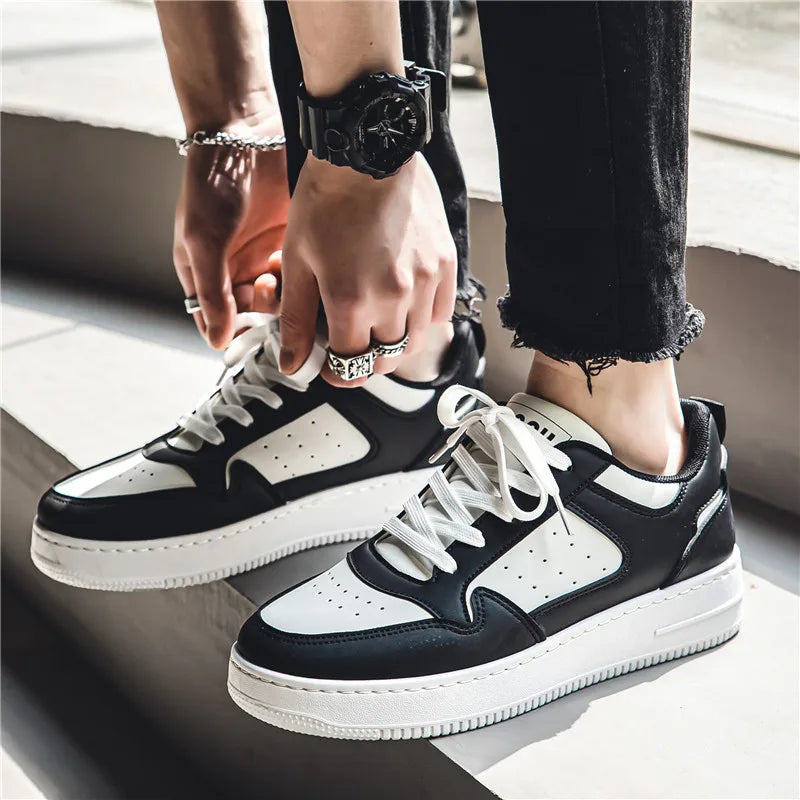 Tênis Masculino Sneaker Streetwear Panda Preto e Branco Casual