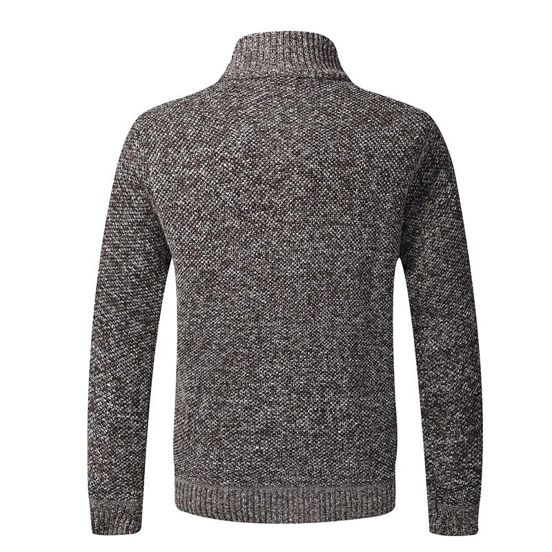 Cardigan Masculino De Tricô Forrado Peluciado Com Zíper