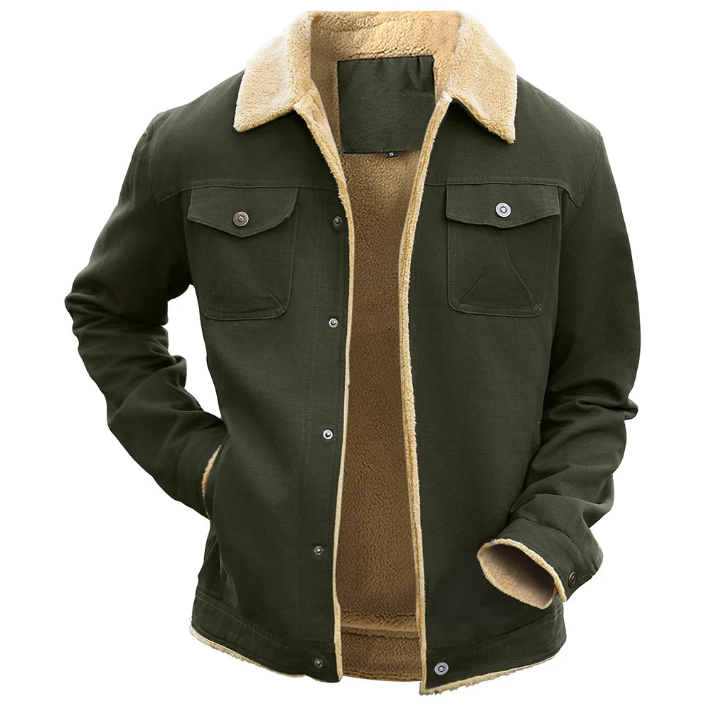 Jaqueta Masculina de Sarja Forrada com Lã Inverno