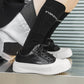 Tênis Skate Masculino Plataforma Couro Sola Alta Rebel