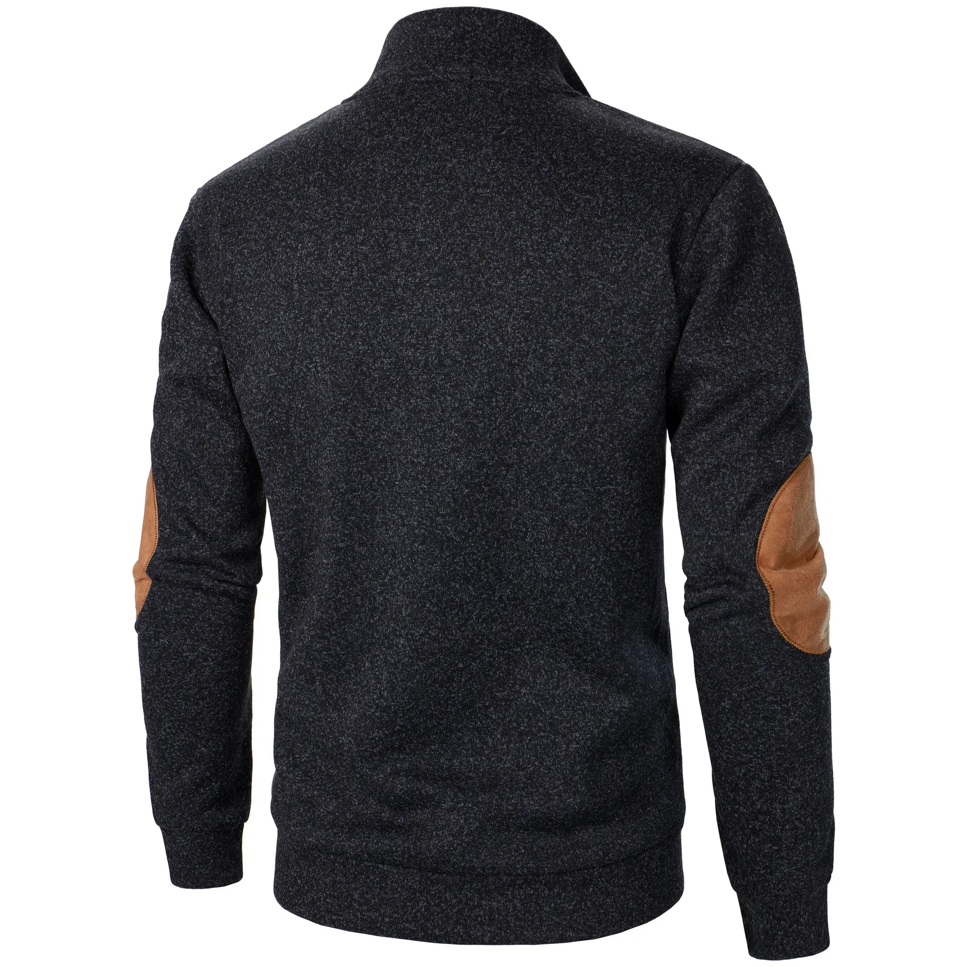 Blusa De Frio Masculina Suéter Com Gola De Botões E Cotoveleira