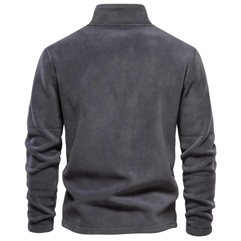 Blusa Fleece Masculina Térmica Com Meio Zíper Gola Alta
