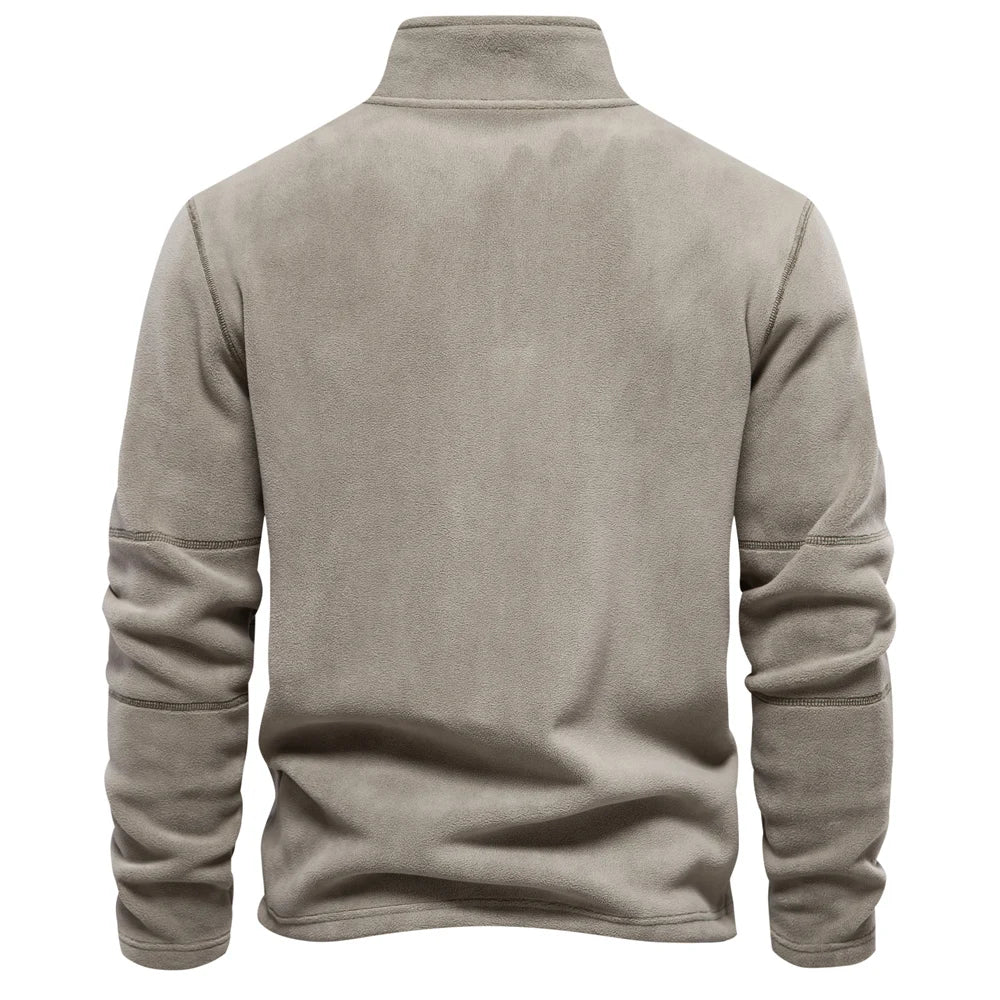 Blusa Fleece Masculina Térmica Com Meio Zíper Gola Alta