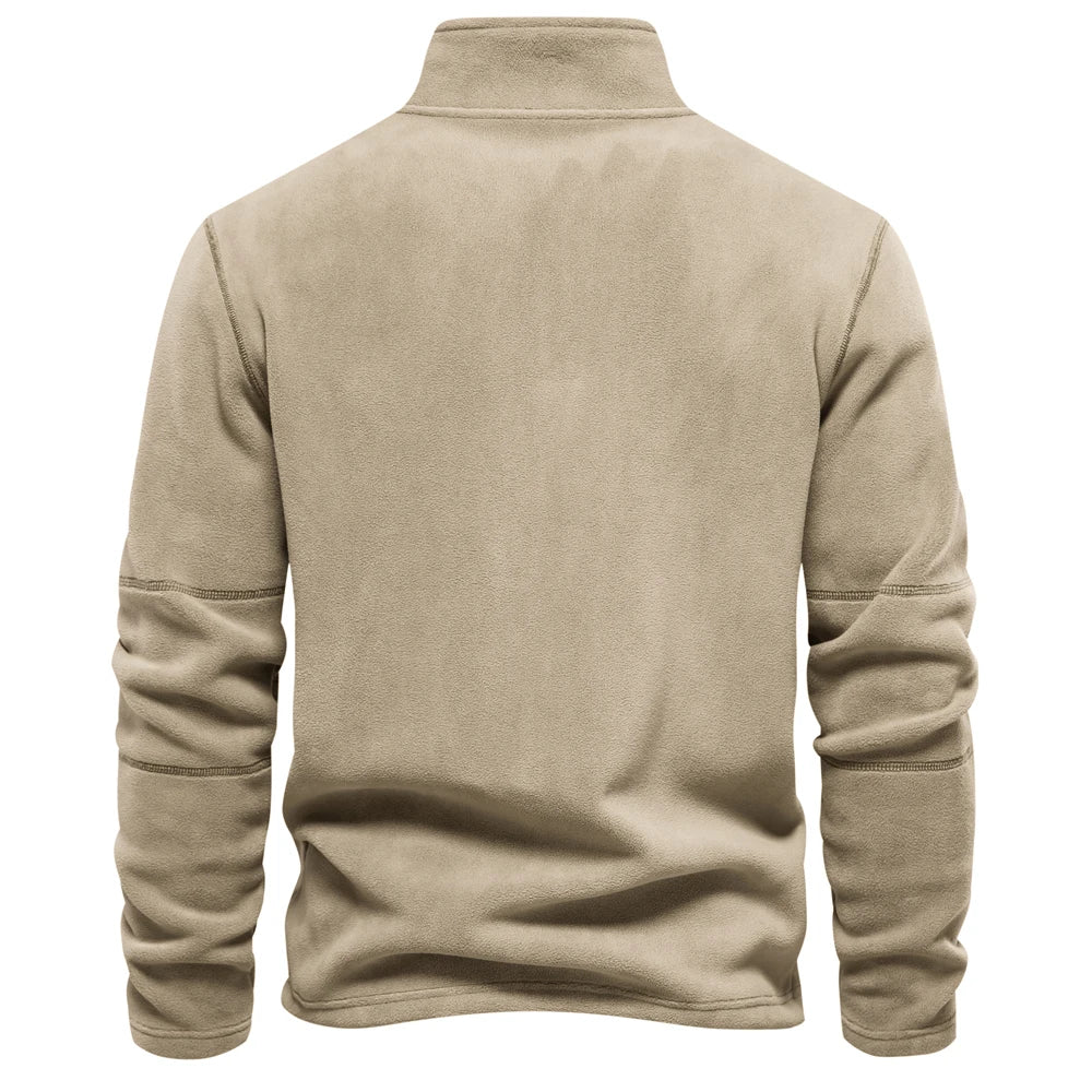 Blusa Fleece Masculina Térmica Com Meio Zíper Gola Alta