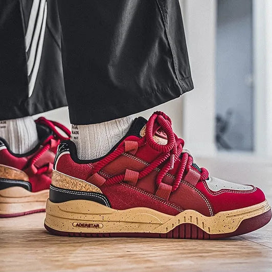Tênis Masculino Chunky Plataforma Vermelho com Corda
