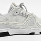 Tênis Chunky Casual Shred Unissex Desfiado Lona Azul e Branco