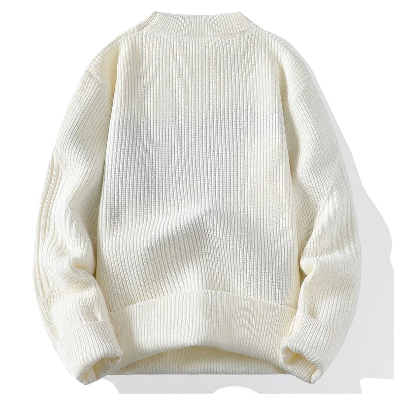 Blusa de Frio Masculina de Tricô Grosso com Detalhe Geométrico
