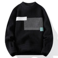Blusa de Frio Masculina de Tricô Grosso com Detalhe Geométrico