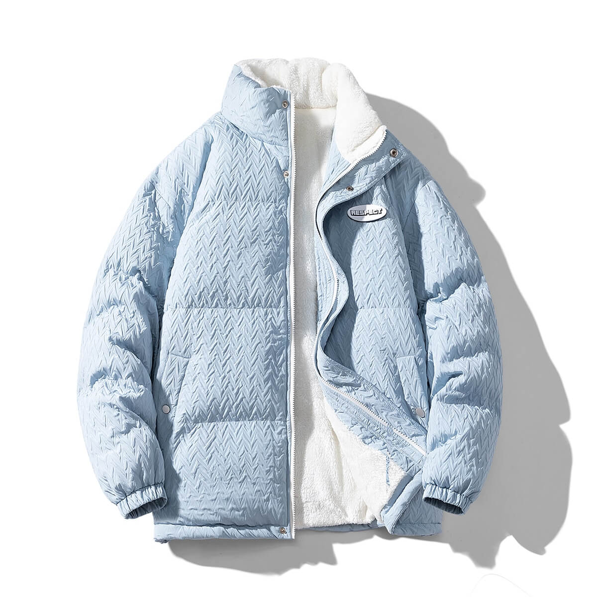 Jaqueta Puffer Masculina Texturizada Com Pelúcia