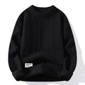 Suéter Masculino de Tricô Trançado Oversized Gola Média