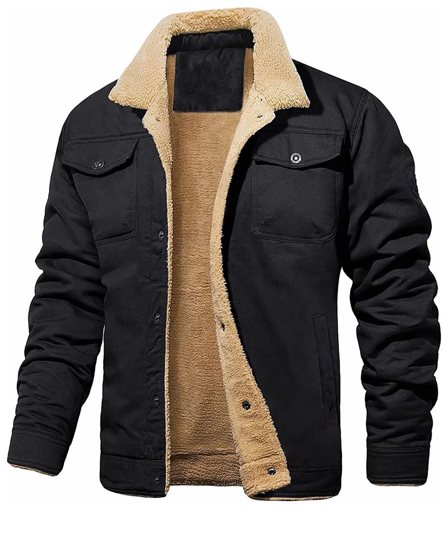 Jaqueta Masculina de Sarja Forrada com Lã Inverno