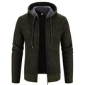 Cardigan Masculino com Capuz e Zíper em Tricô Encorpado