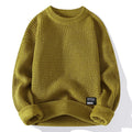 Blusa de Frio Urban Masculina de Tricô Grosso Texturizado Gola Redonda