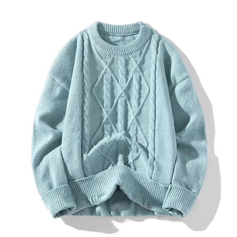 Blusa de Frio Masculina de Tricô Grosso com Tranças