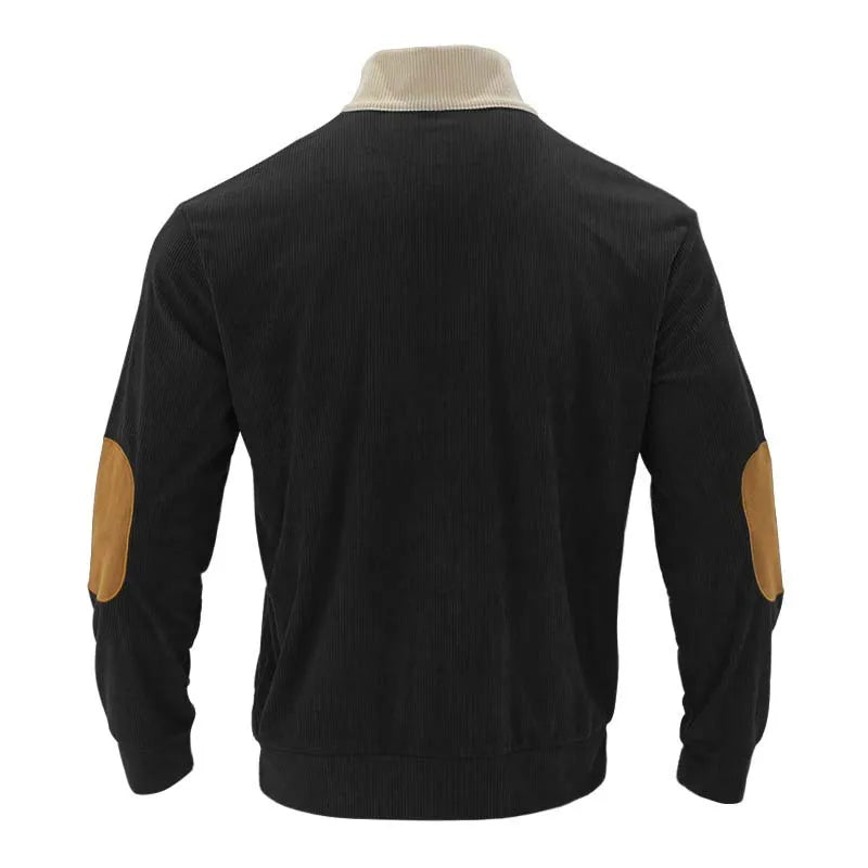 Blusa de Frio Masculina Tricô Bicolor com Botões