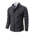 Cardigan Masculino Tricô com Zíper e Gola Alta Elegante