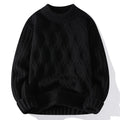 Suéter Masculino Tricô Trançado Gola Redonda Blusa de Frio