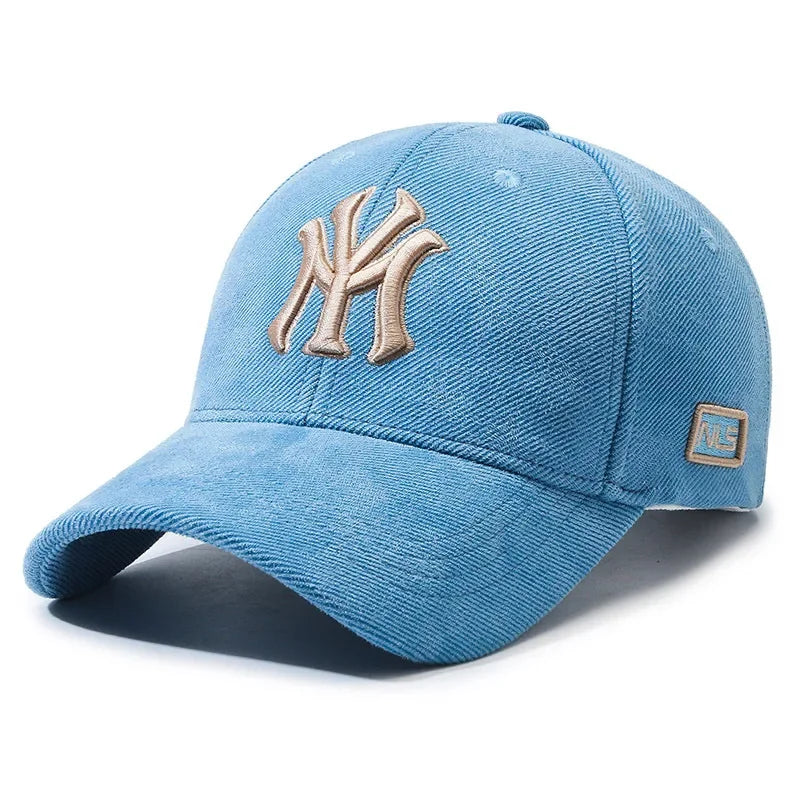 Boné Masculino e Feminino Aba Curva Estilo Nova York Bordado