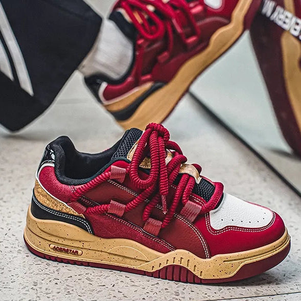 Tênis Masculino Chunky Plataforma Vermelho com Corda