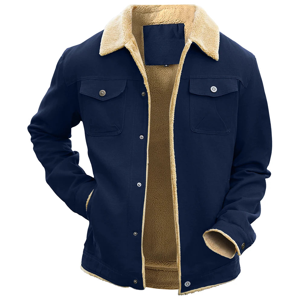 Jaqueta Masculina de Sarja Forrada com Lã Inverno