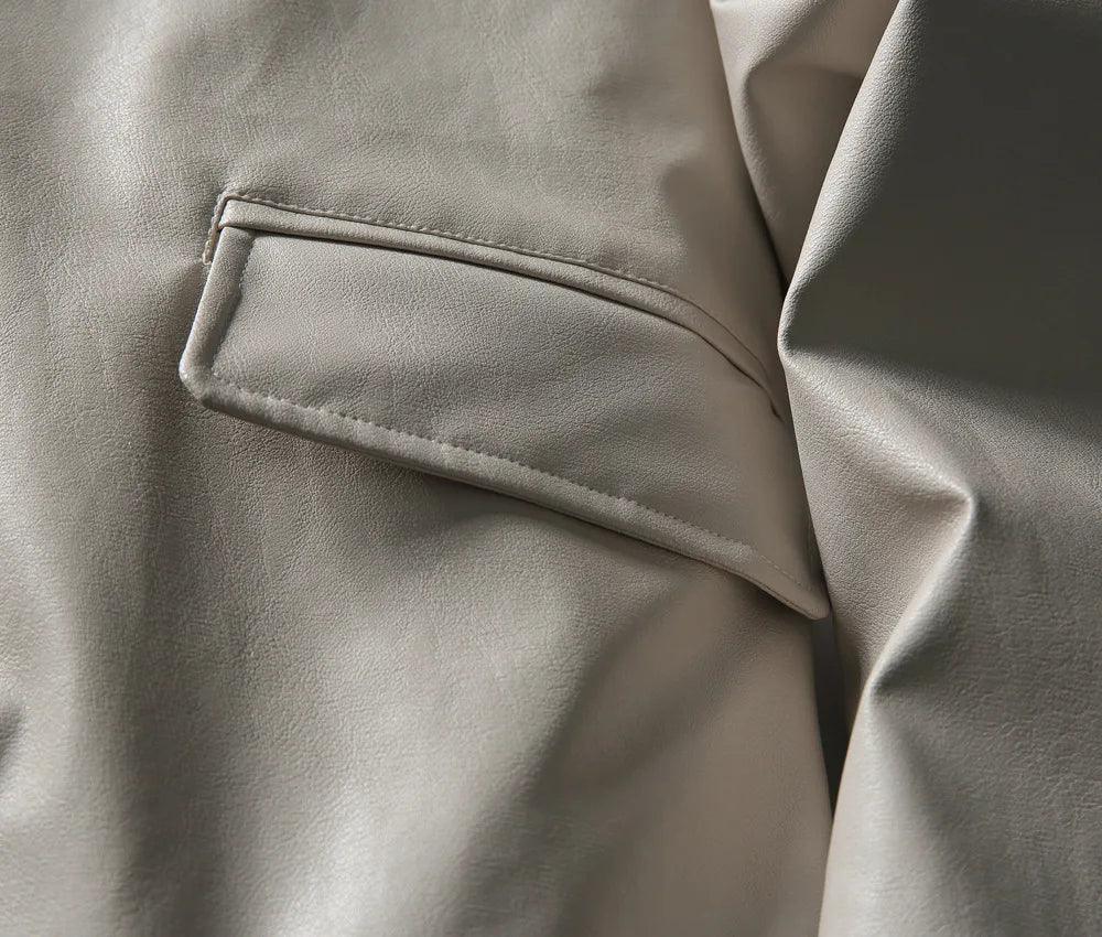 Jaqueta Couro Masculina Forrada com Pelúcia Estilo Aviador