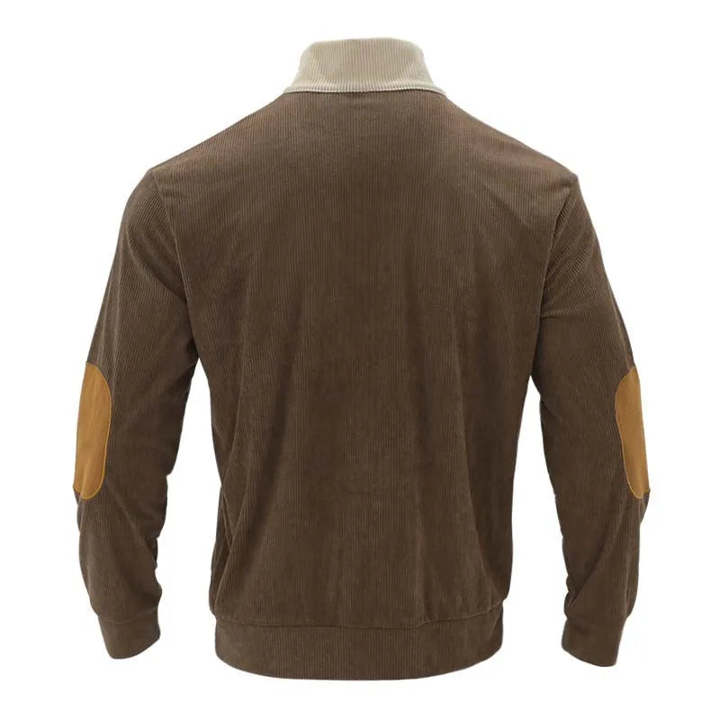 Blusa de Frio Masculina Tricô Bicolor com Botões