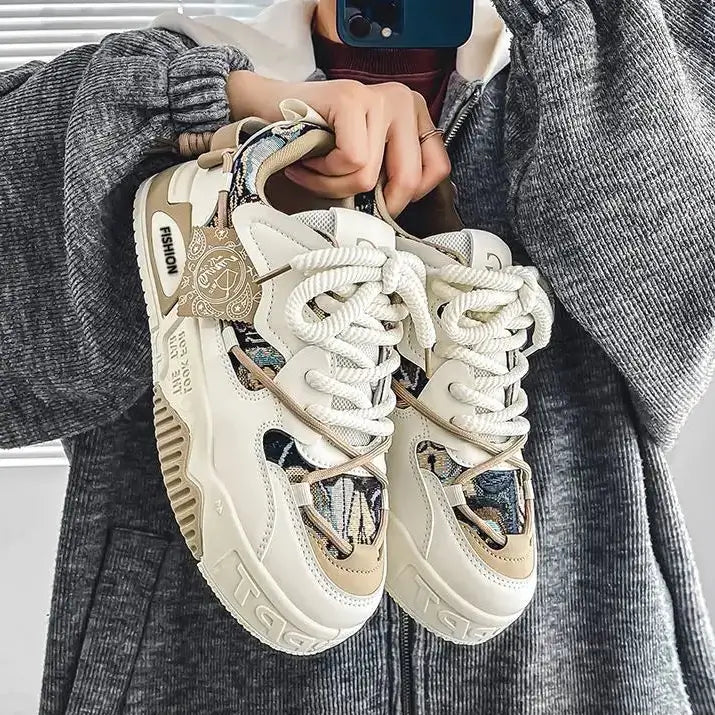 Tênis Casual Chunky Plataforma Retrô Skate