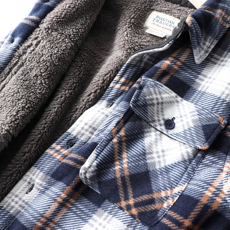 Jaqueta Camisa Masculina Flanela Xadrez Forrada Lã Sherpa