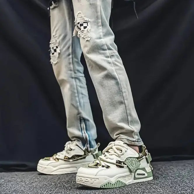 Tênis Casual Chunky Plataforma Retrô Skate