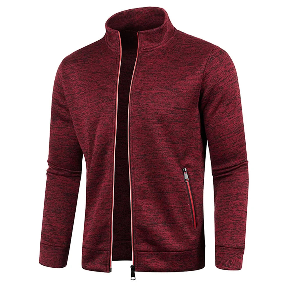 Jaqueta Esportiva Masculina De Frio Slim Com Zíper