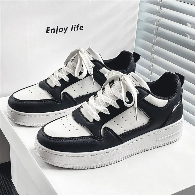 Tênis Masculino Sneaker Streetwear Panda Preto e Branco Casual
