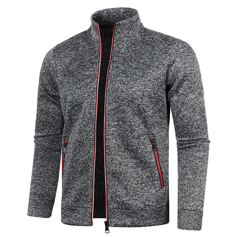 Jaqueta Esportiva Masculina De Frio Slim Com Zíper