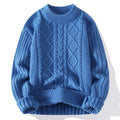 Suéter Masculino de Tricot Trabalhado Tranças Oversized