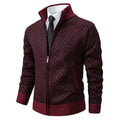 Cardigan Masculino Texturizado com Zíper Frontal Gola Alta