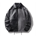 Jaqueta Masculina Couro PU Bicolor Oversized Streetwear Split