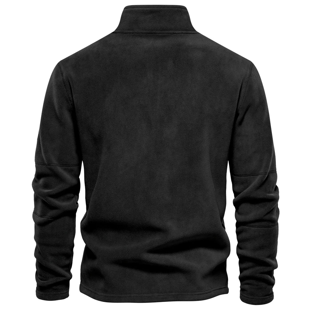 Blusa Fleece Masculina Térmica Com Meio Zíper Gola Alta