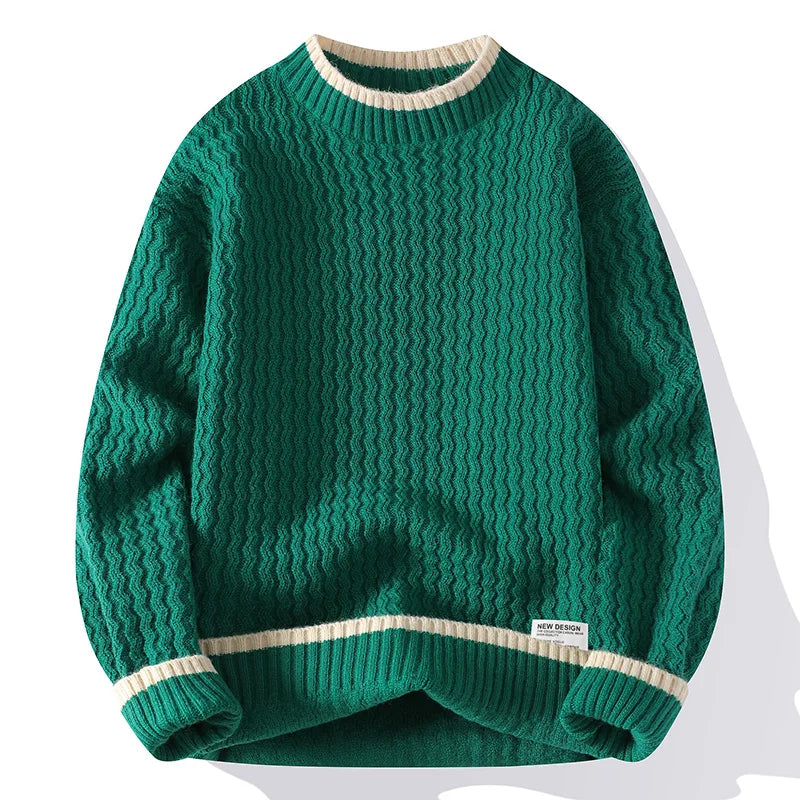 Blusa de Frio Masculina de Tricô Grosso Texturizado