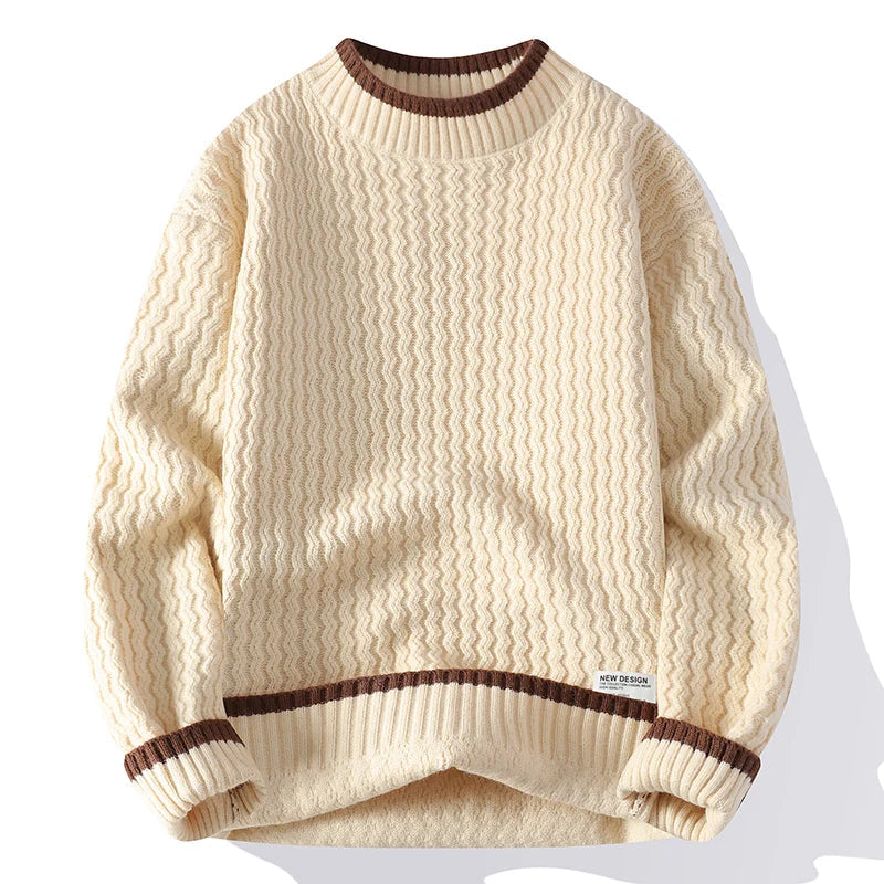 Blusa de Frio Masculina de Tricô Grosso Texturizado