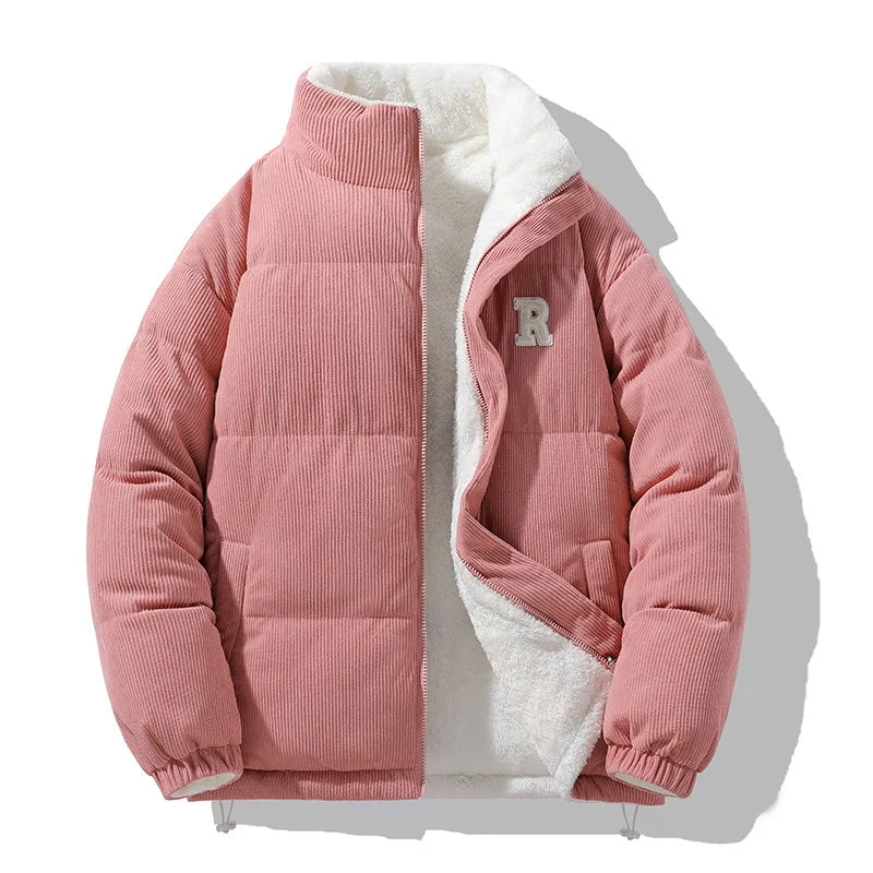 Jaqueta Masculina Veludo Coplado Puffer Forrada com Pelúcia