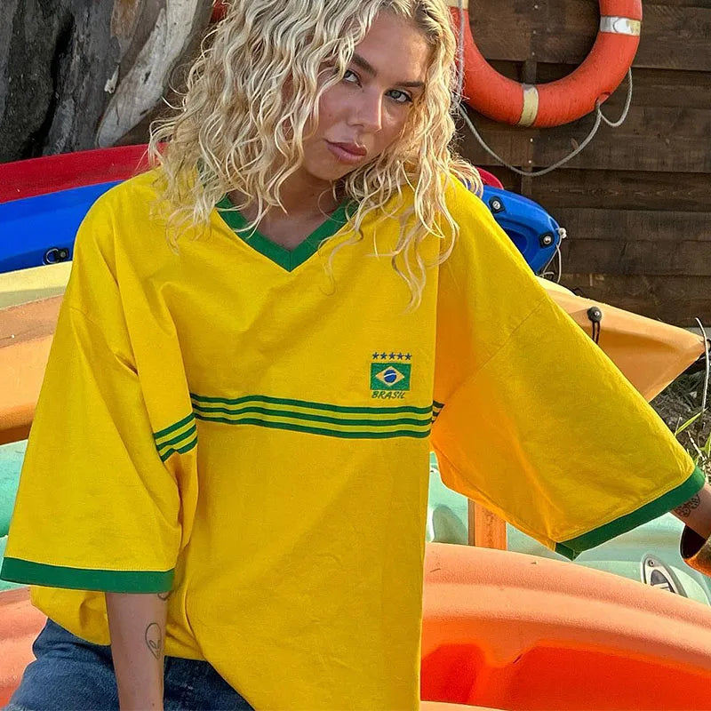 Camiseta Brasil Oversized – Vibe Vintage