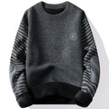 Blusa de Frio Masculina Moletom Tricô com Cotoveleira Forrada Pelúcia