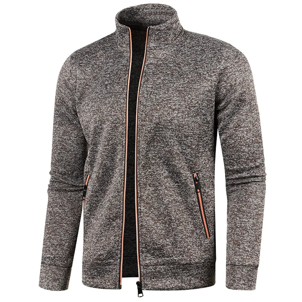 Jaqueta Esportiva Masculina De Frio Slim Com Zíper