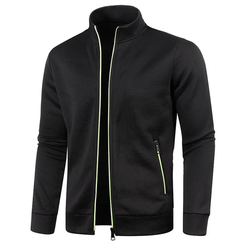 Jaqueta Esportiva Masculina De Frio Slim Com Zíper