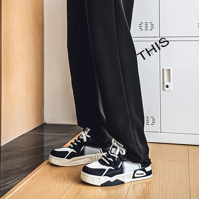 Tênis Masculino Chunky Plataforma Skate com Cadarço de Corda