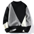 Suéter Masculino Tricô Canelado Geométrico Oversized