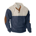 Blusa de Frio Masculina Tricô Bicolor com Botões