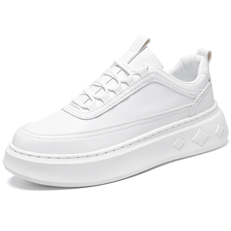 Tênis Sneaker Masculino Casual Plataforma Sola Alta Branco Diamond